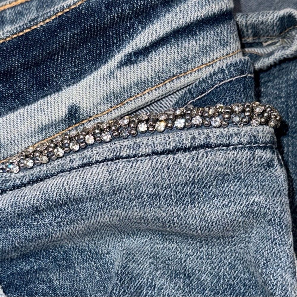 NWT Jonathan SIMKHAI Amelia Straight Leg Denim Jeans Size 31 Embellished - Picture 14 of 15